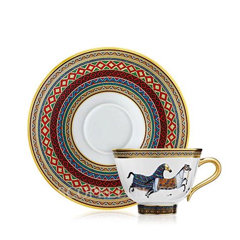 hermes cheval d'orient coffee set|Cheval d’Orient tea cup and saucer n°2 .